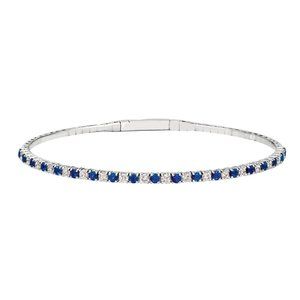 1.32 Carat Diamond and Sapphire Flexible Bracelet 14K white gold
